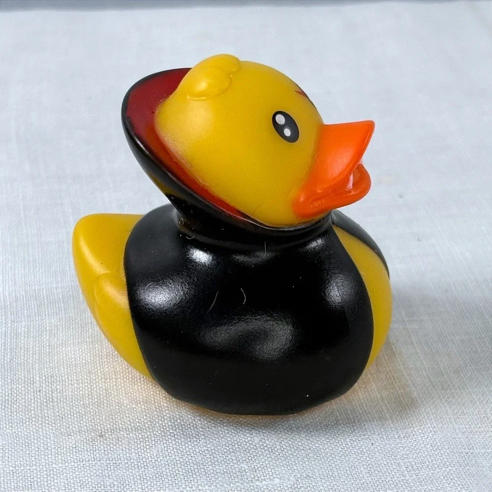 Halloween Vampire Rubber Duck Yellow Black Cape Fangs Gothic Horror Novelty Toy